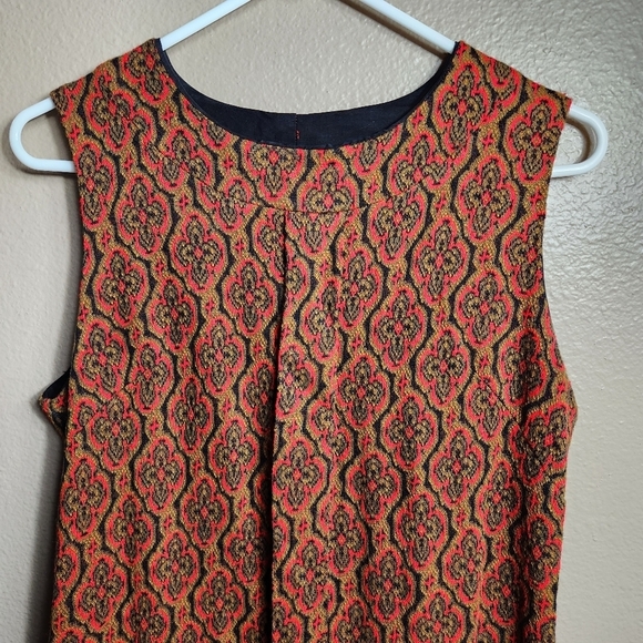 Joan Curtis Vintage 60s Go Go Womens Geo Print Sleeveless Knit Mini Dress-Size S - Picture 2 of 6